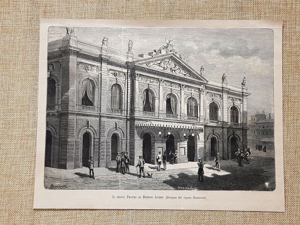 Il nuovo Teatro di Buenos Aires nel 1880 Argentina Disegno …
