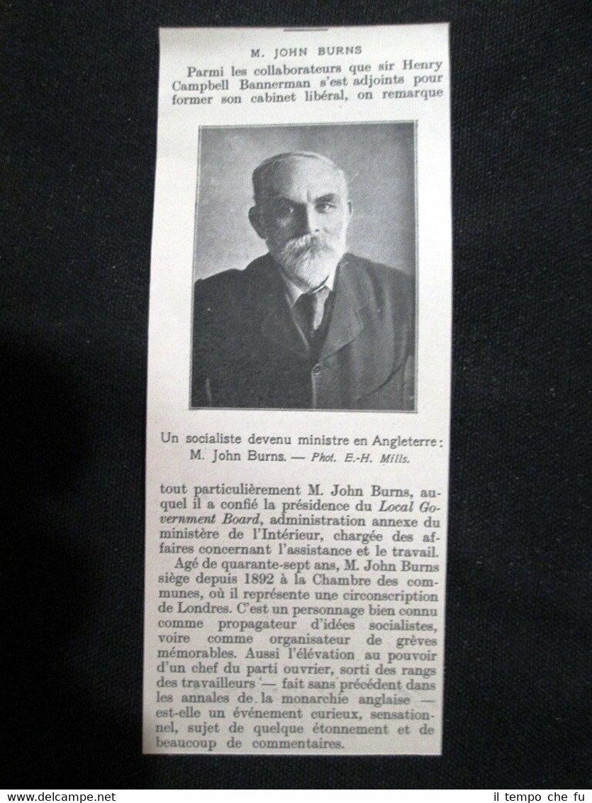 Il politico britannico John Burns nel 1905 Stampa del 1905