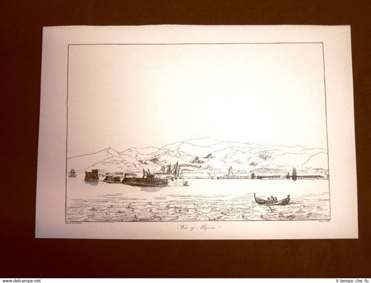 Il Porto di Messina Sicilia Ristampa Goldicutt Antiquies Sicily 1818