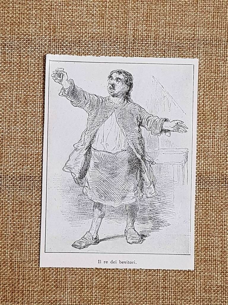 Il re dei bevitori o degli ubriaconi Composizione di Gavarni …