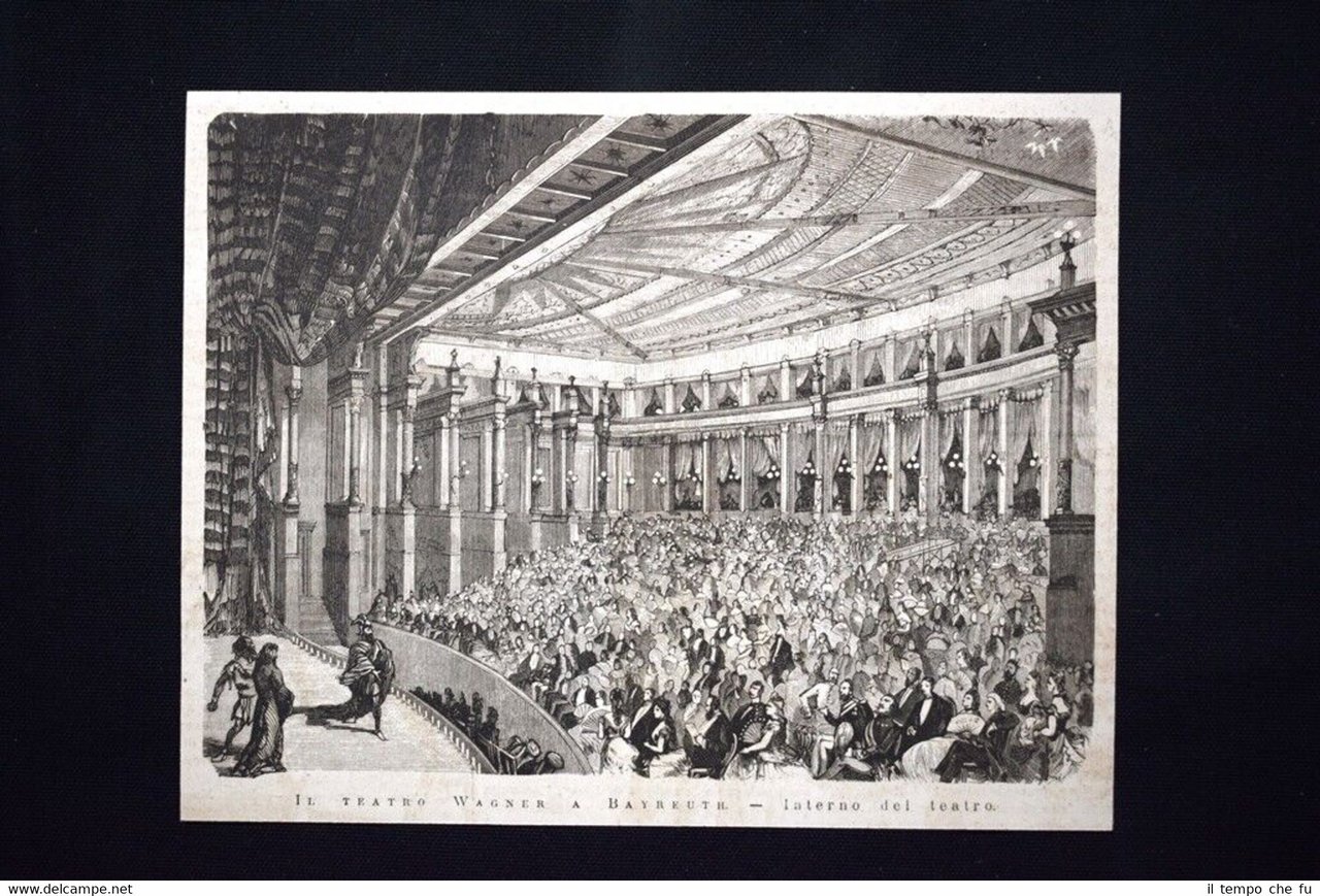 Il Teatro Wagner a Bayreuth - Interno del Teatro Incisione …