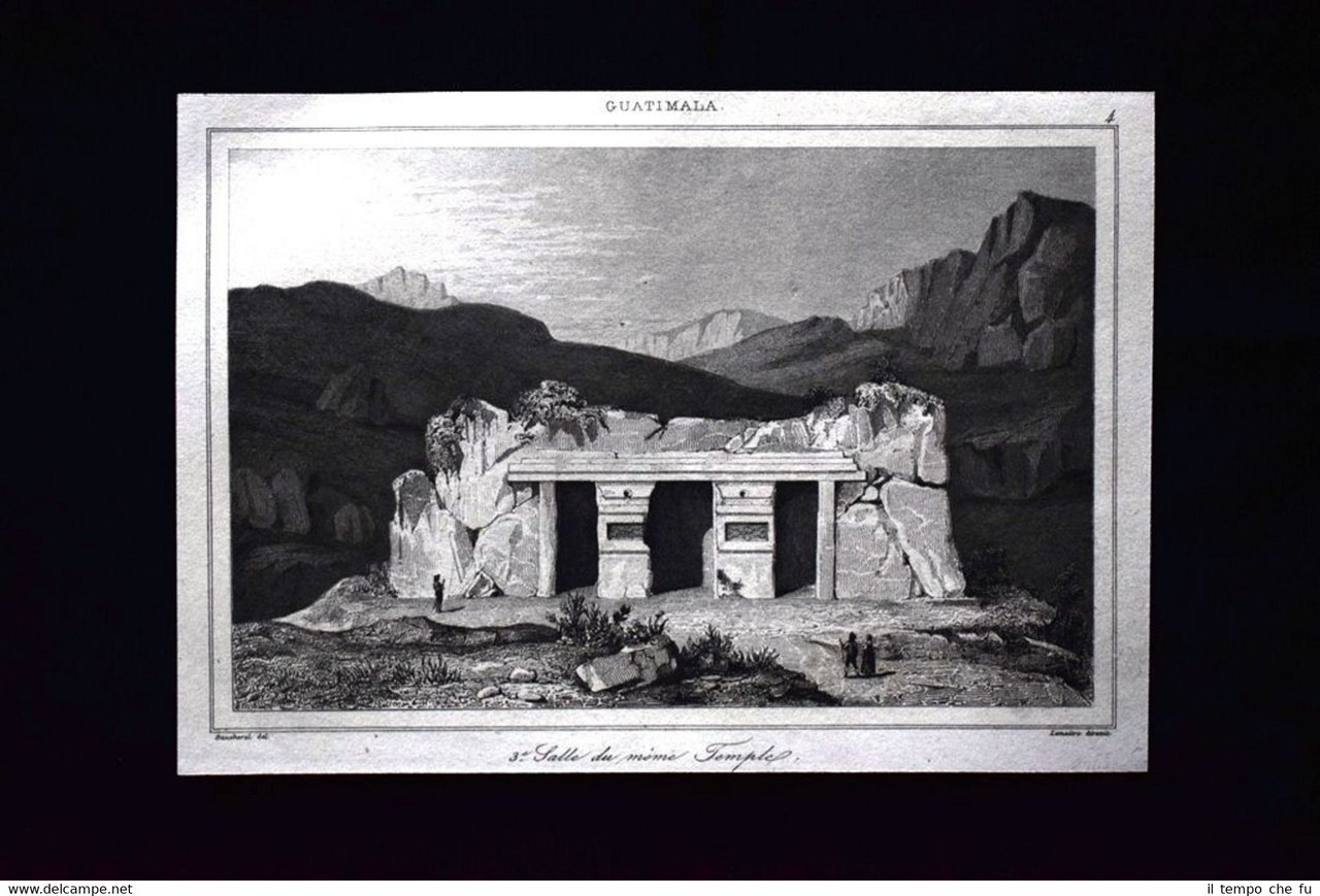 Il Tempio a Mitla, sala 3 Guatemala Incisione del 1850 …