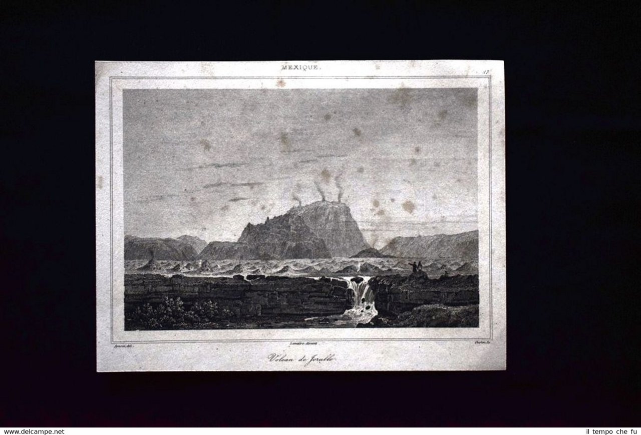 Il vulcano El Jorullo, Messico Incisione del 1850 L'Univers pittoresque