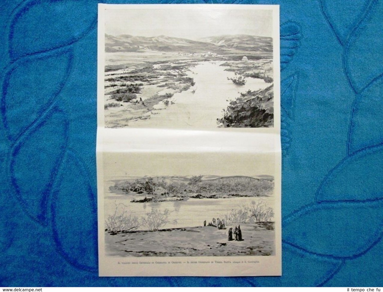 Illustrazione Italiana 1898 - Il fiume Giordano in Terra Santa …