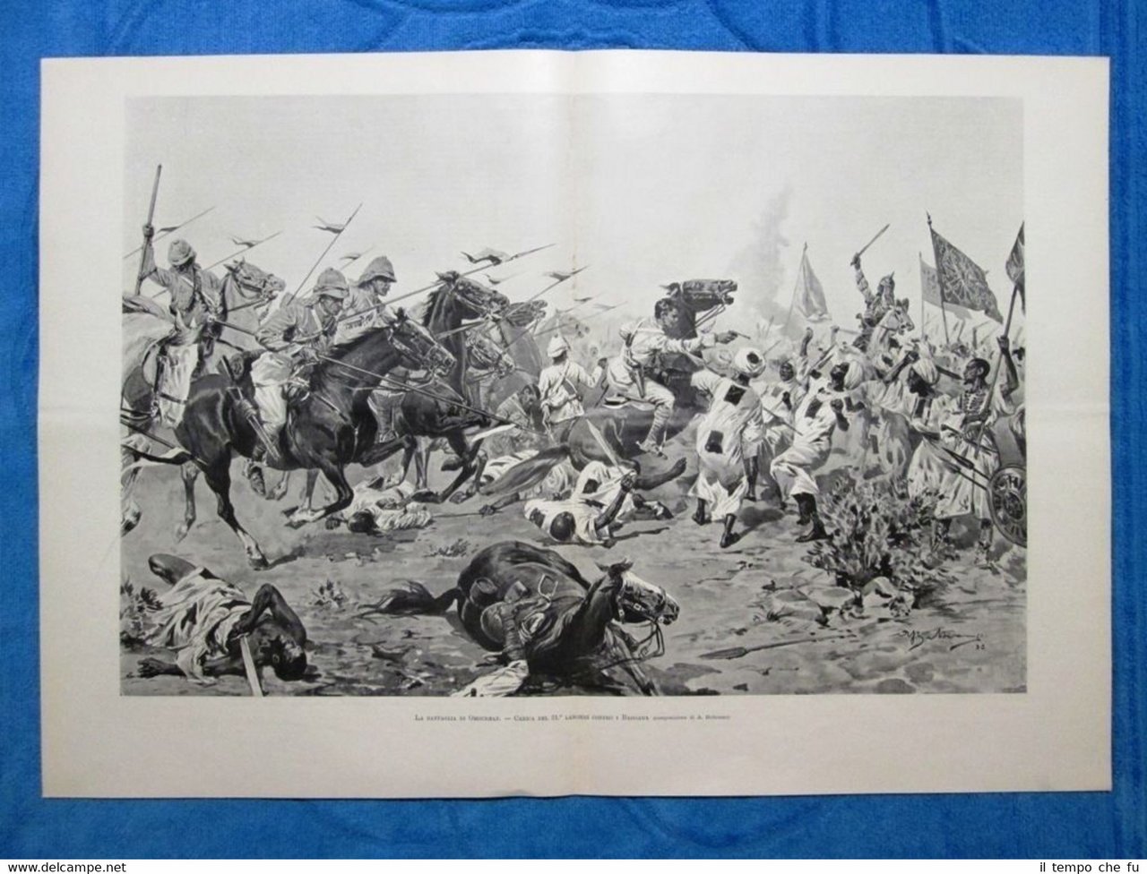Illustrazione Italiana 1898 - STAMPA ENORME! La Battaglia di Omdurman