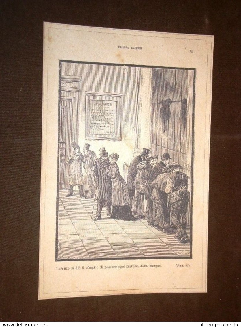 Illustrazione Teresa Raquin di Émile Zola "Lorenzo passa alla Morgue."