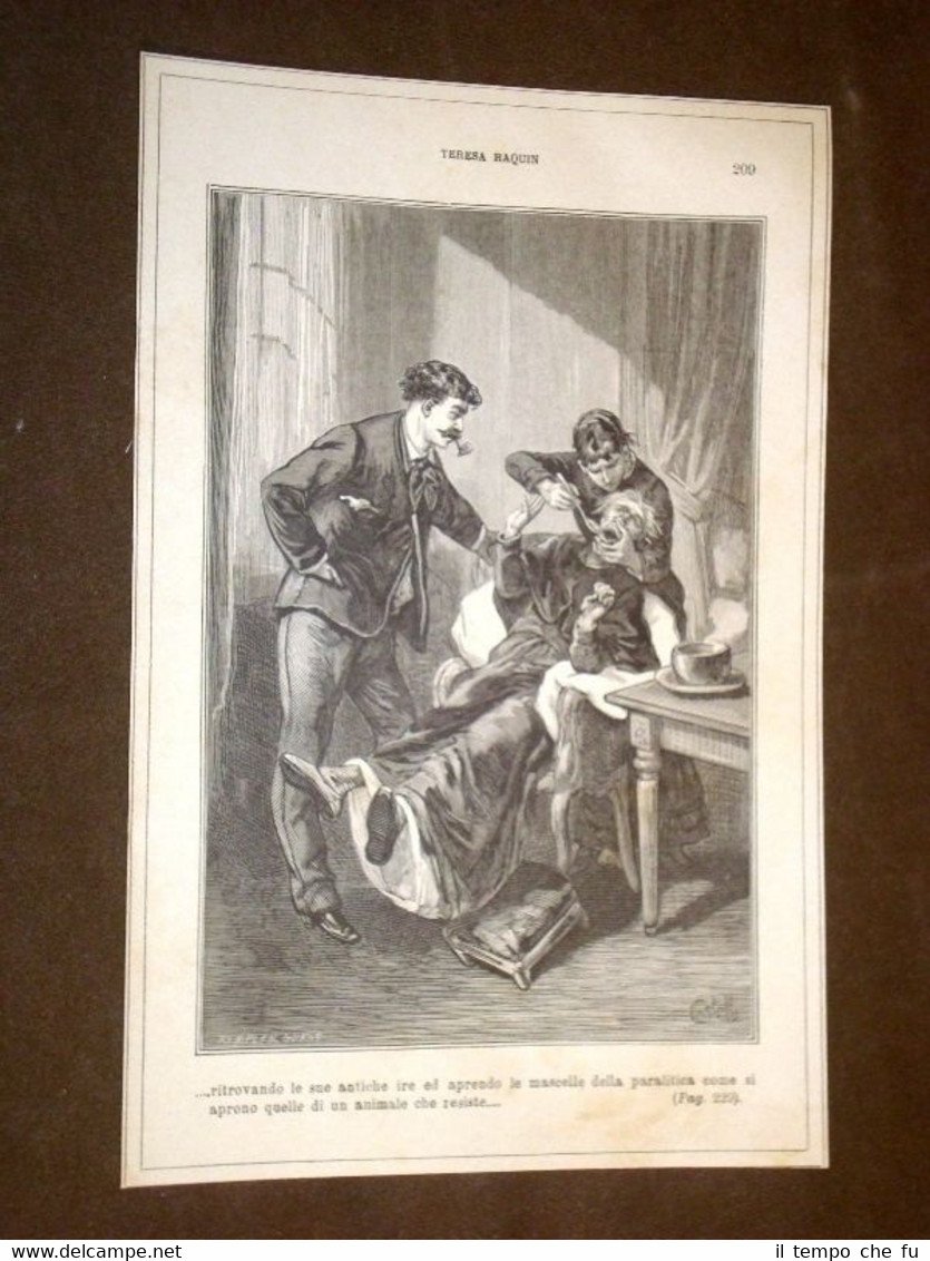 Illustrazione Teresa Raquin di Émile Zola "Violenza sulla paralitica."