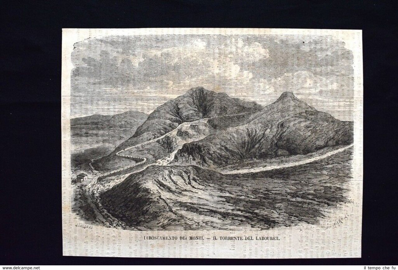 Imboscamento dei monti - Il torrente del Labouret Incisione del …