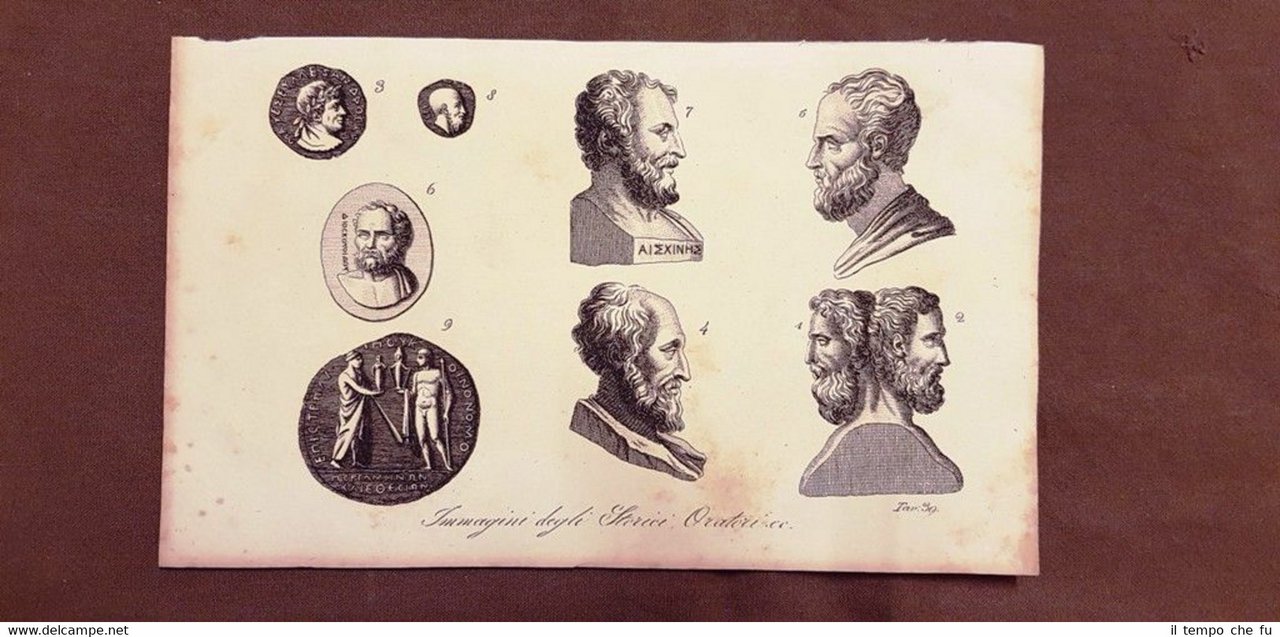 Immagini di storici e oratori Grecia Acquaforte del 1830 Costume …