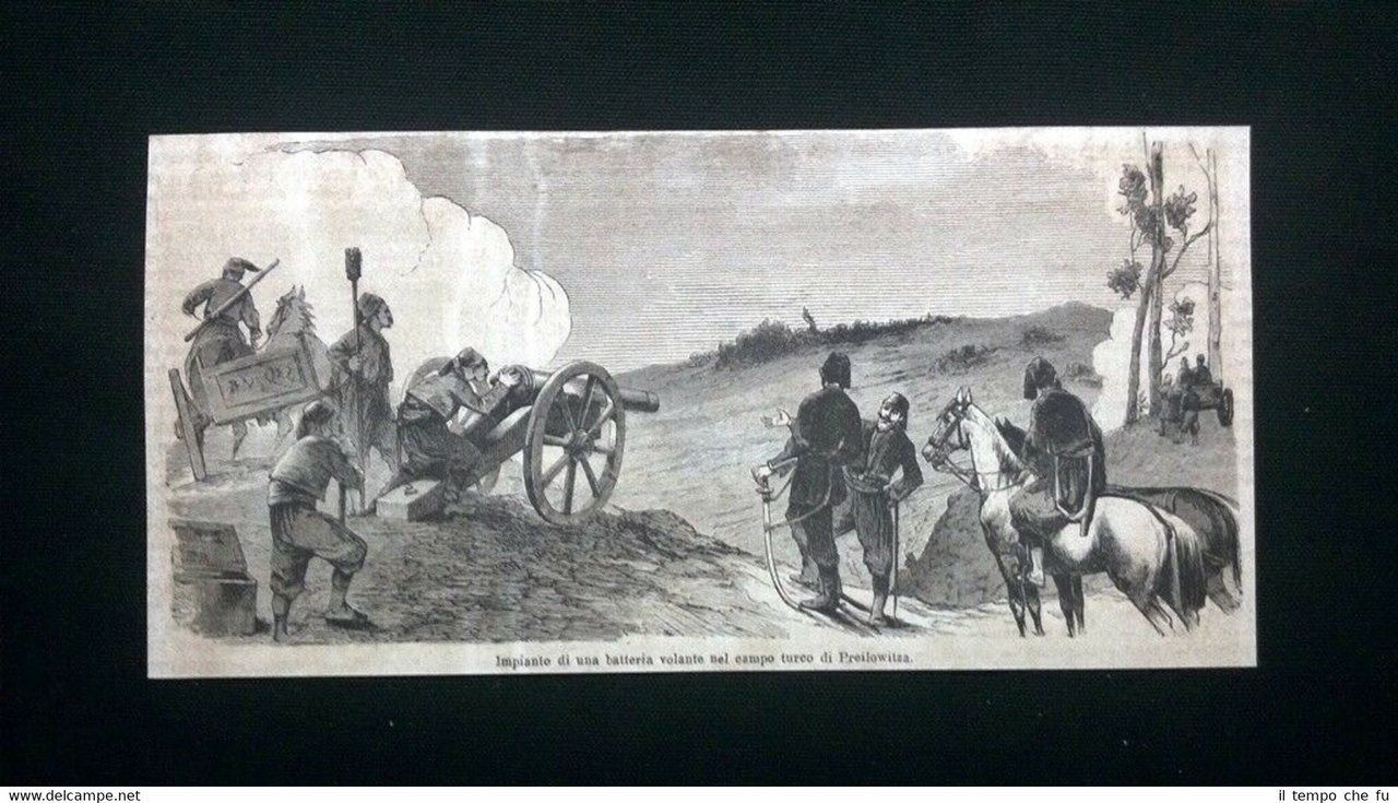 Impianto di batteria volante nel campo turco di Preilowitza Incisione … | Immagine principale