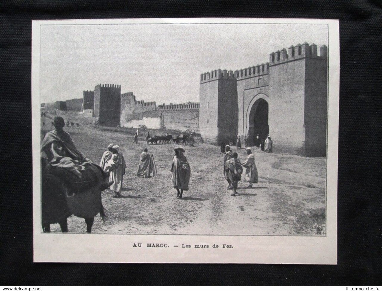 In Marocco - Le mura di Fez Stampa del 1905