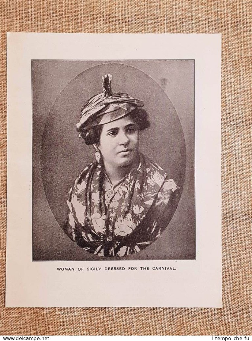In Sicilia nel 1909 Donna vestita per il Carnevale Moda … | Immagine principale