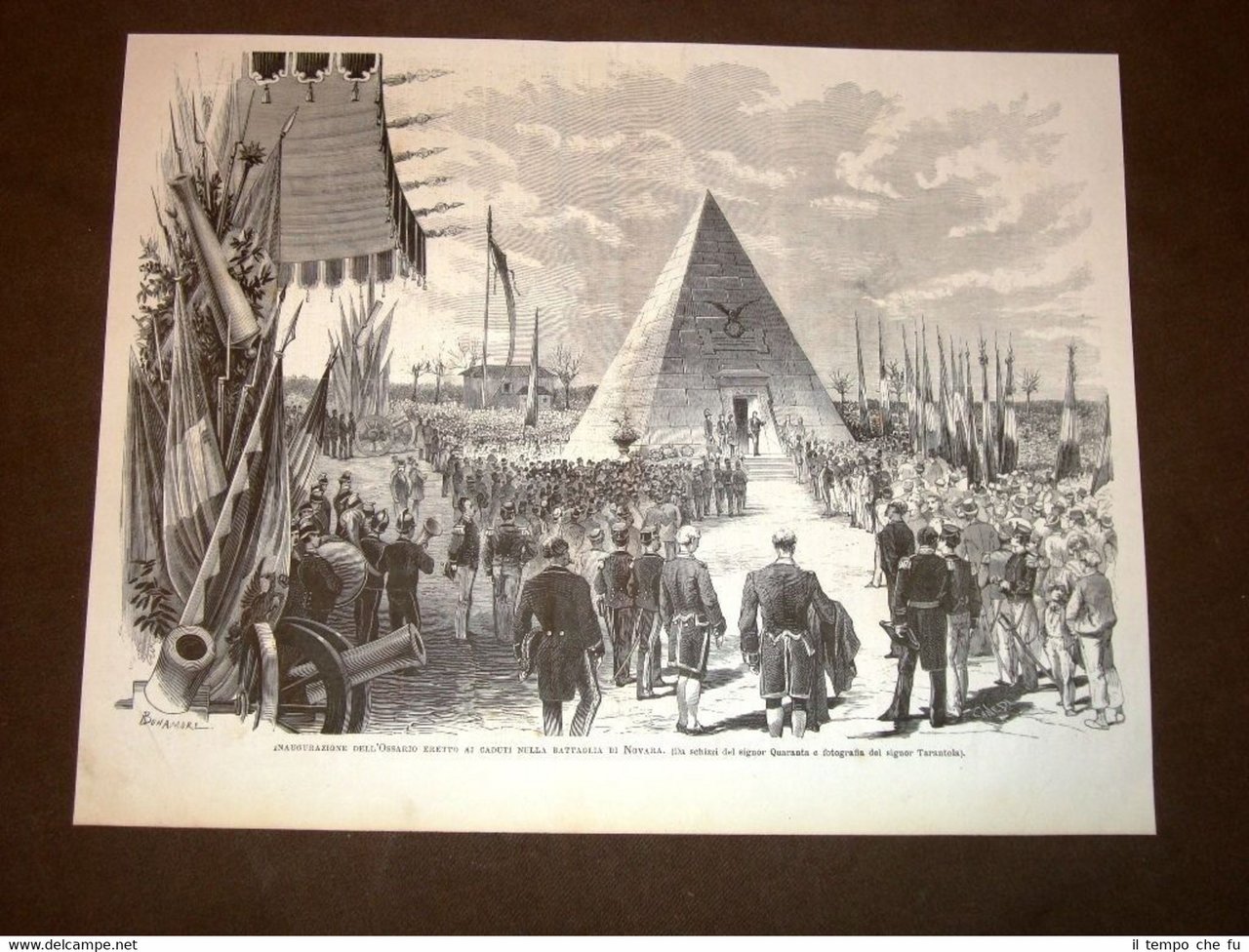 Inaugurazione nel 1879 Ossario ai caduti nella Battaglia di Novara