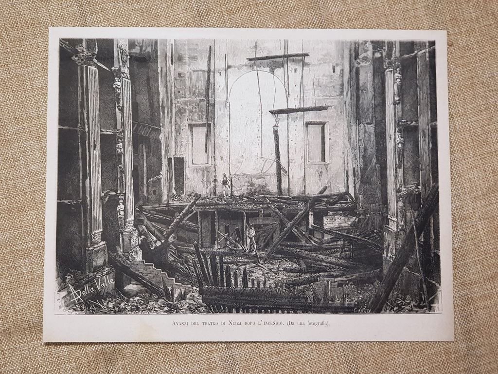 Incendio del Teatro di Nizza nel 1881 Gli avanzi dopo …