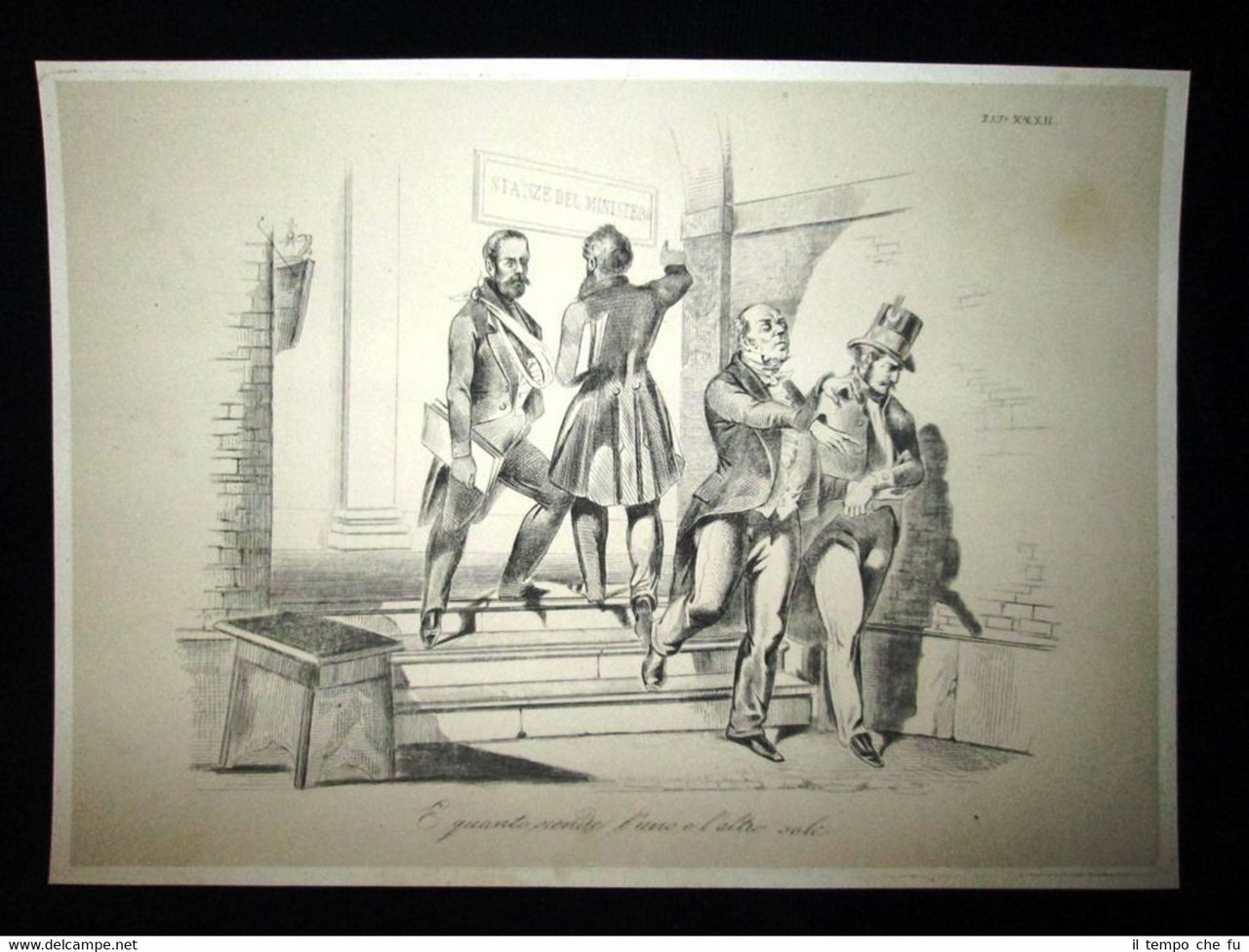 Incisione d'allegoria e satira G. Montanelli, F. D. Guerrazzi Don …