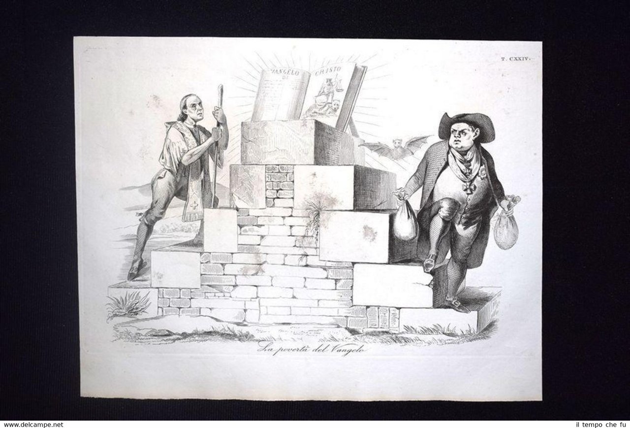 Incisione d'allegoria e satira Il lusso e la miseria del …