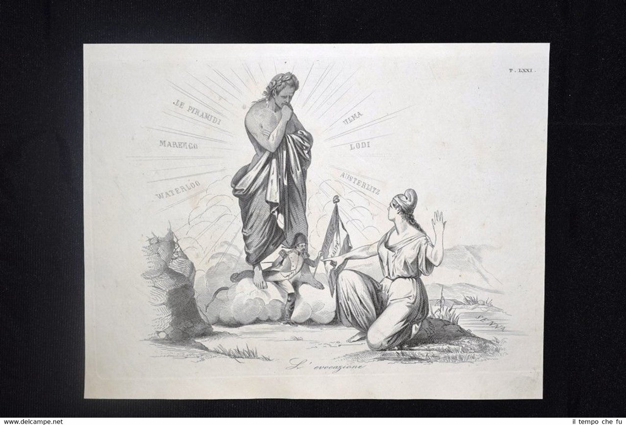 Incisione d'allegoria e satira Napoleone III, Francia Don Pirlone 1851