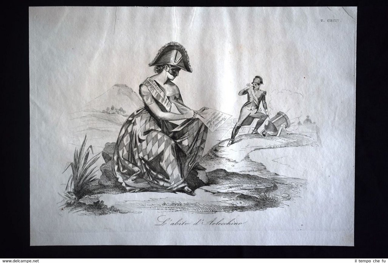 Incisione d'allegoria e satira Oudinot, Bombardamento Roma Don Pirlone 1851