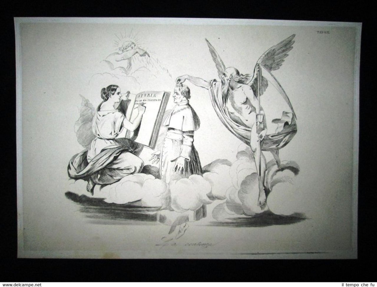 Incisione d'allegoria e satira Papa Pio IX, Roma, Italia Don …