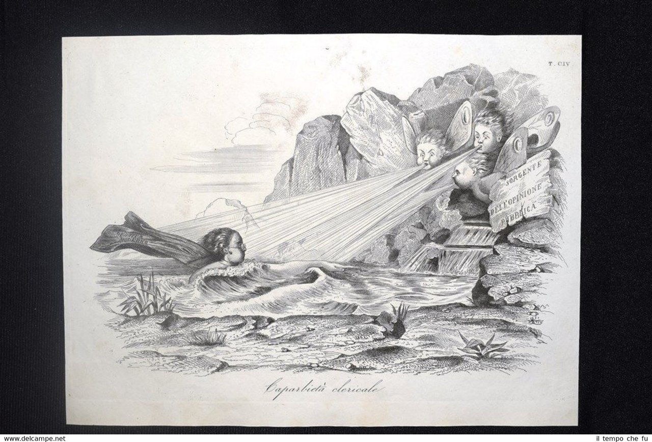 Incisione d'allegoria e satira Tentativo di Vincenzo Gioberti Don Pirlone …