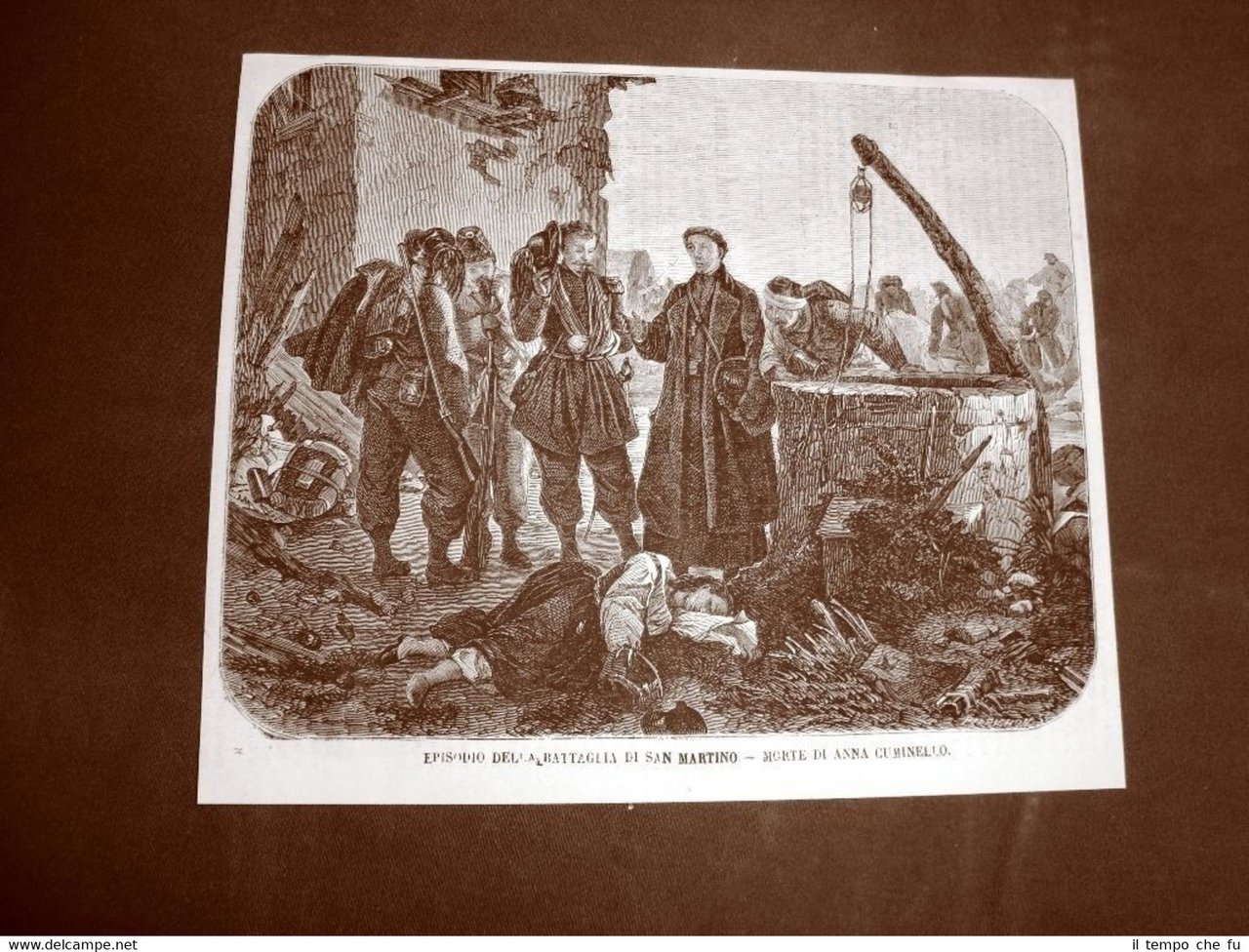 Incisione del 1865 Episodio Battaglia di San Martino Morte di …