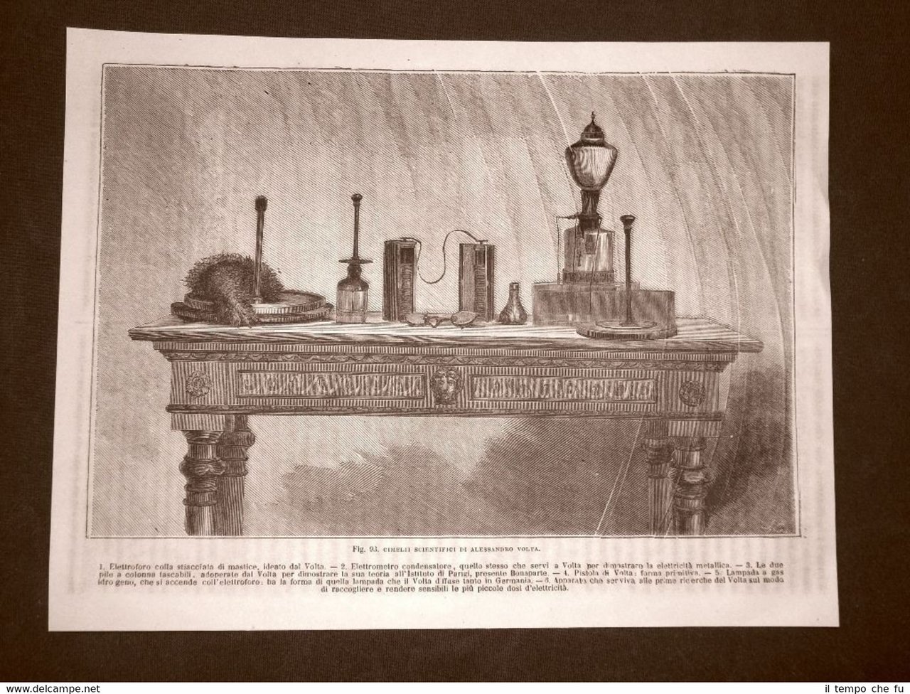 Incisione del 1875 Invenzione La pila Cimeli scientifici di Alessandro …