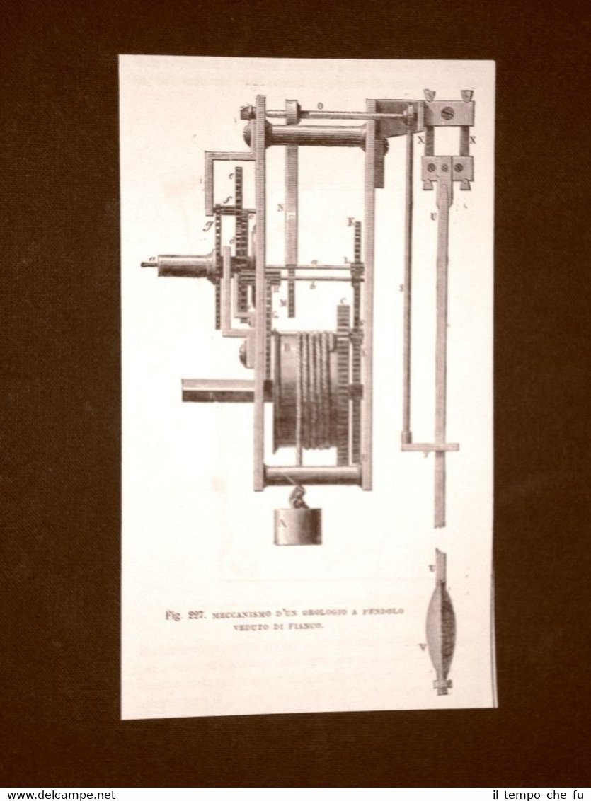 Incisione del 1875 Invenzione Orologio Meccanismo di orologio a pendolo …