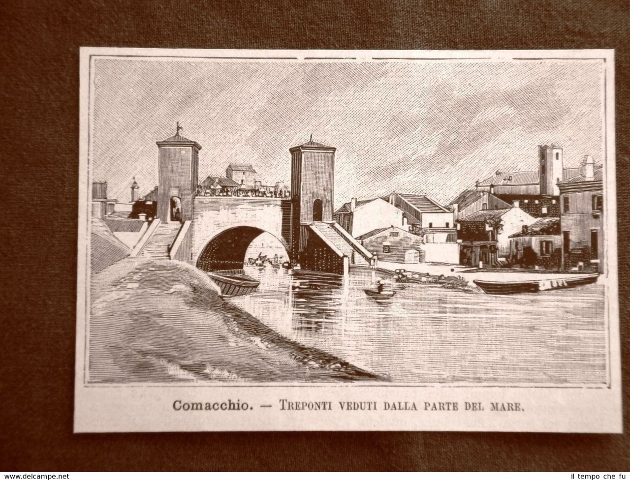 Incisione del 1891 Comacchio, Treponti veduti dal mare - Emilia … | Immagine principale