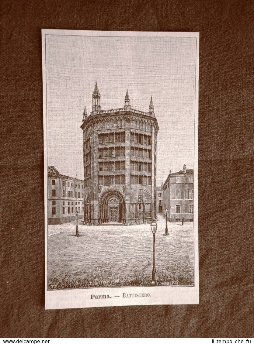 Incisione del 1891 Parma, Il Battistero - Emilia Romagna | Immagine principale