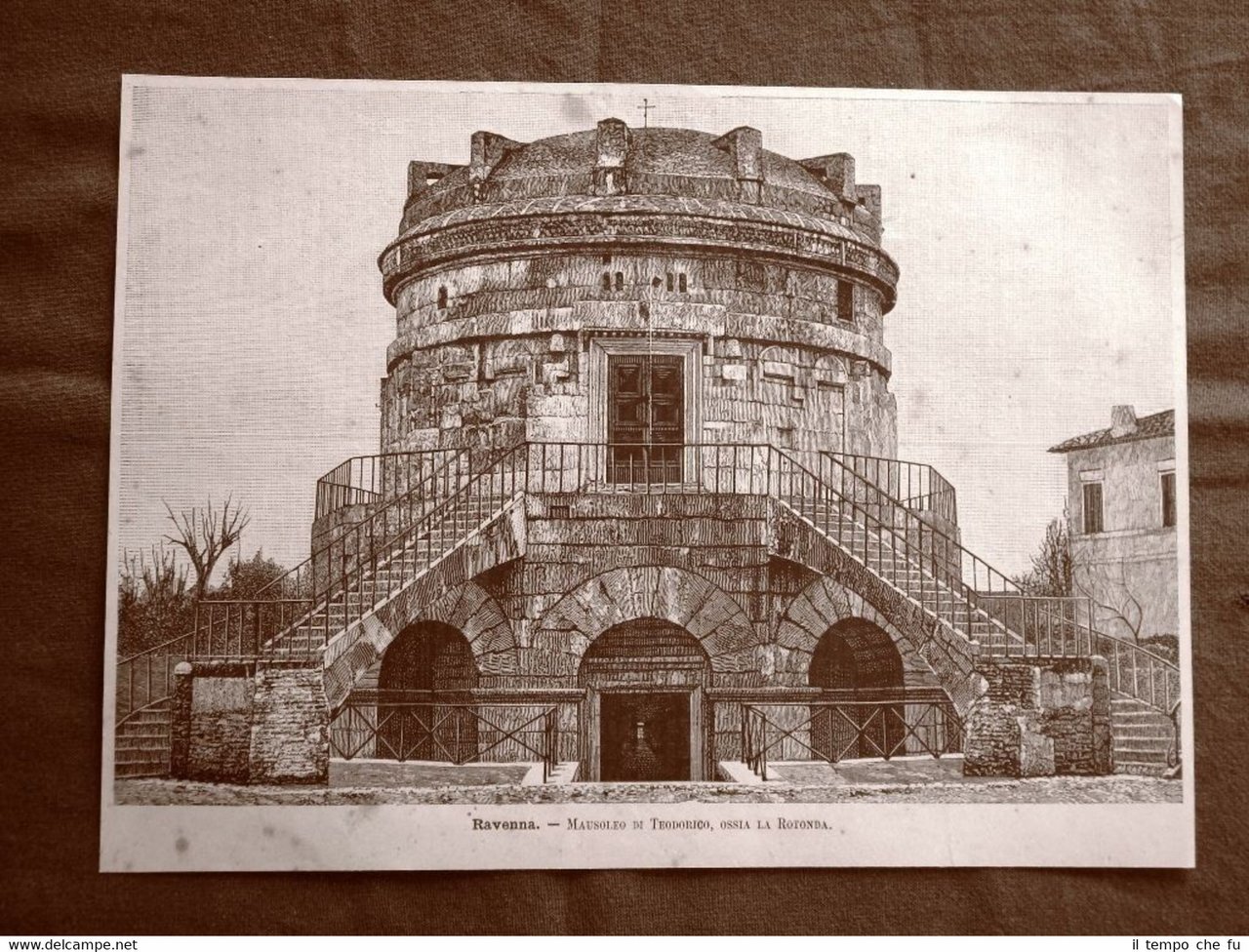 Incisione del 1891 Ravenna, Mausoleo di Teodorico o Rotonda - …