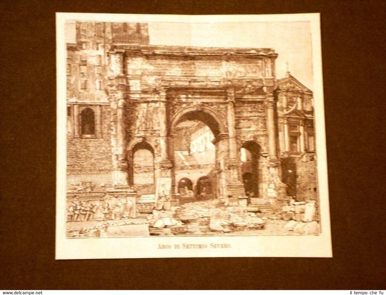 Incisione del 1891 Roma, l'Arco di Settimio Severo - Lazio | Immagine principale