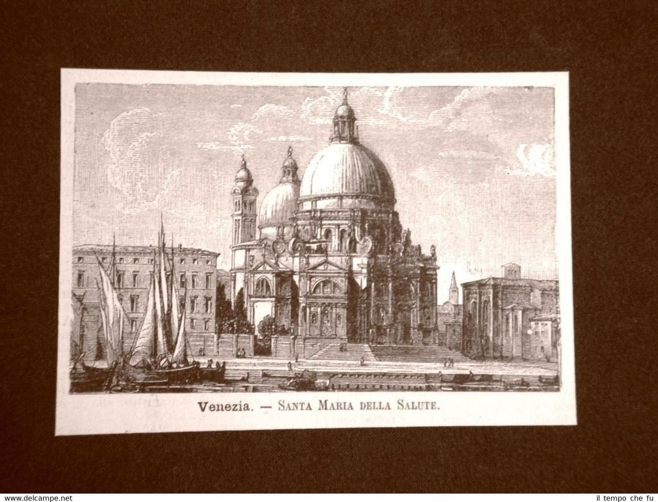 Incisione del 1891 Venezia, Basilica di Santa Maria della Salute …