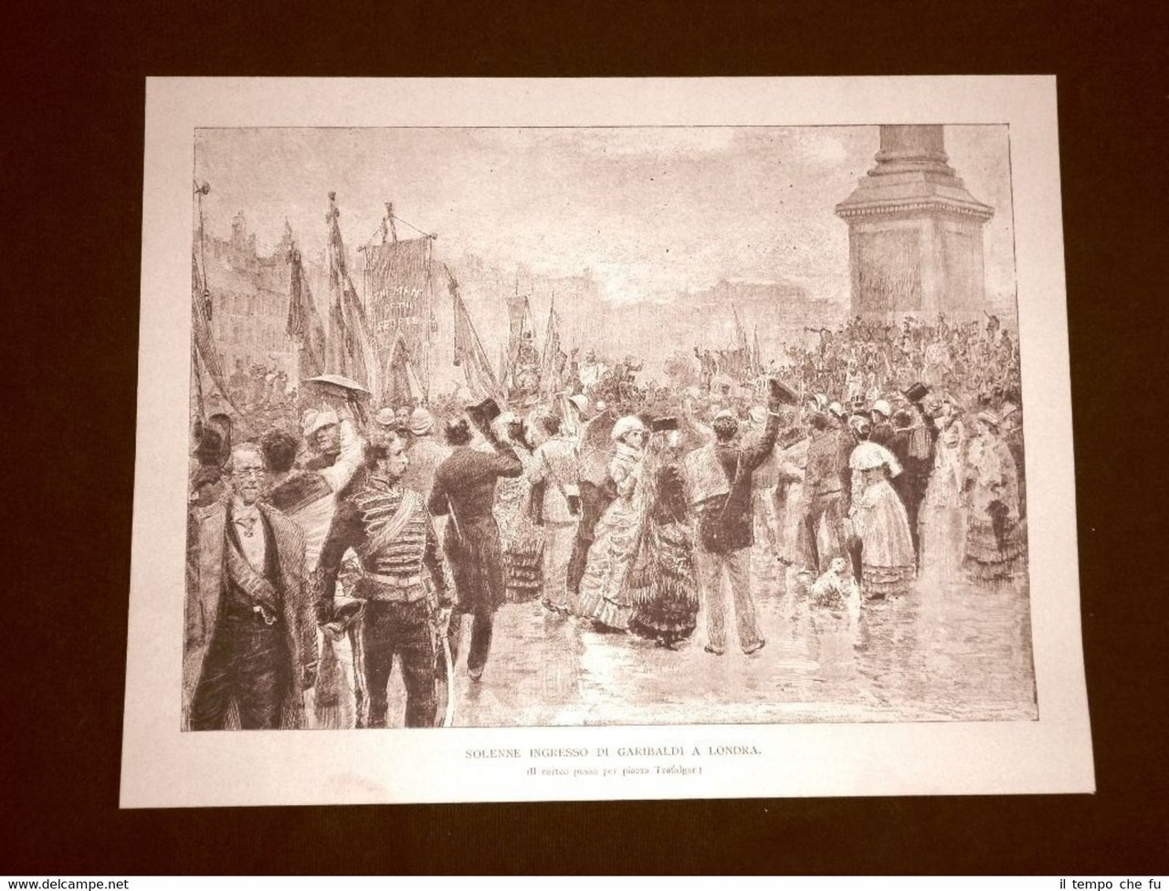 Incisione del 1892 Il solenne ingresso di Giuseppe Garibaldi in …