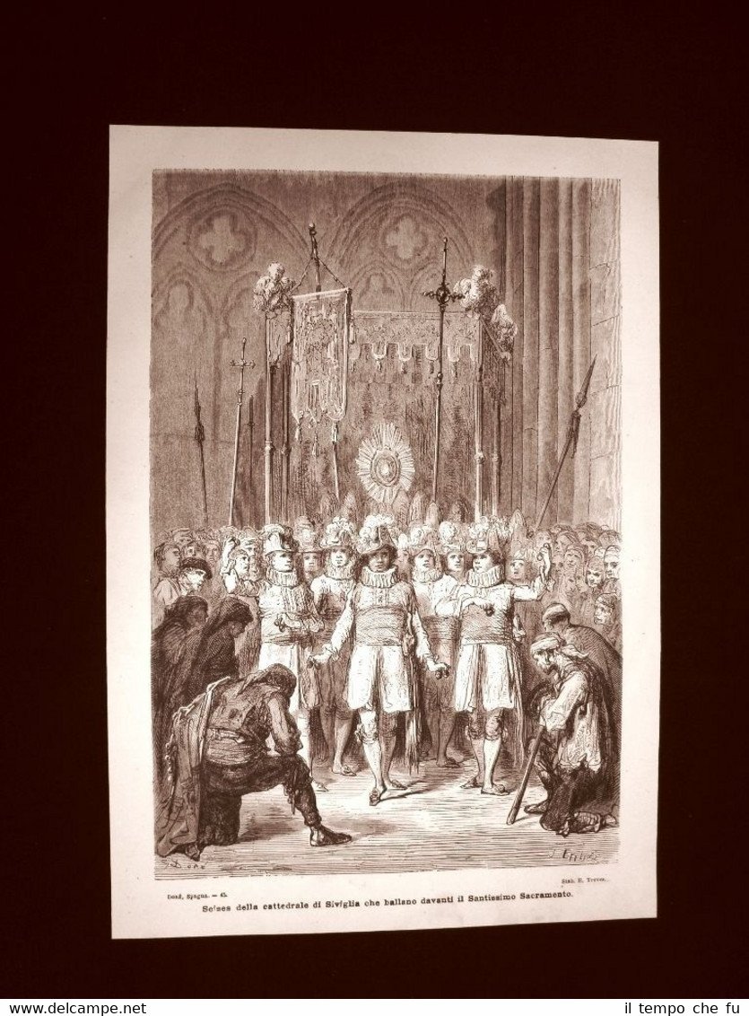 Incisione di Gustave Dorè del 1874 Seises Siviglia Santissimo Sacramento … | Immagine principale