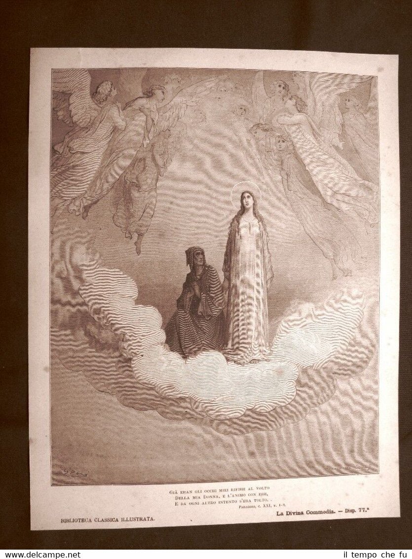 Incisione di Gustave Dorè del 1890 Beatrice Saturno Divina Commedia …