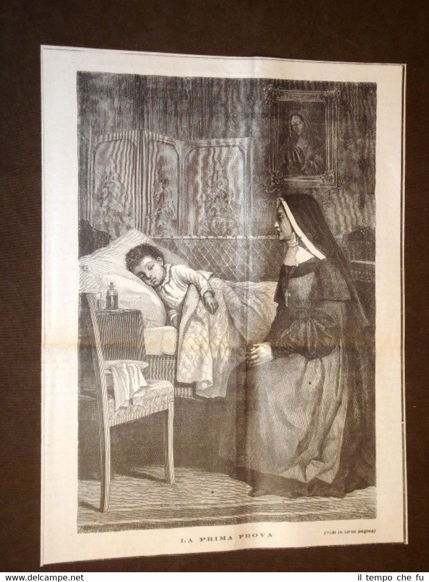 Incisione di un dipinto : La prima prova