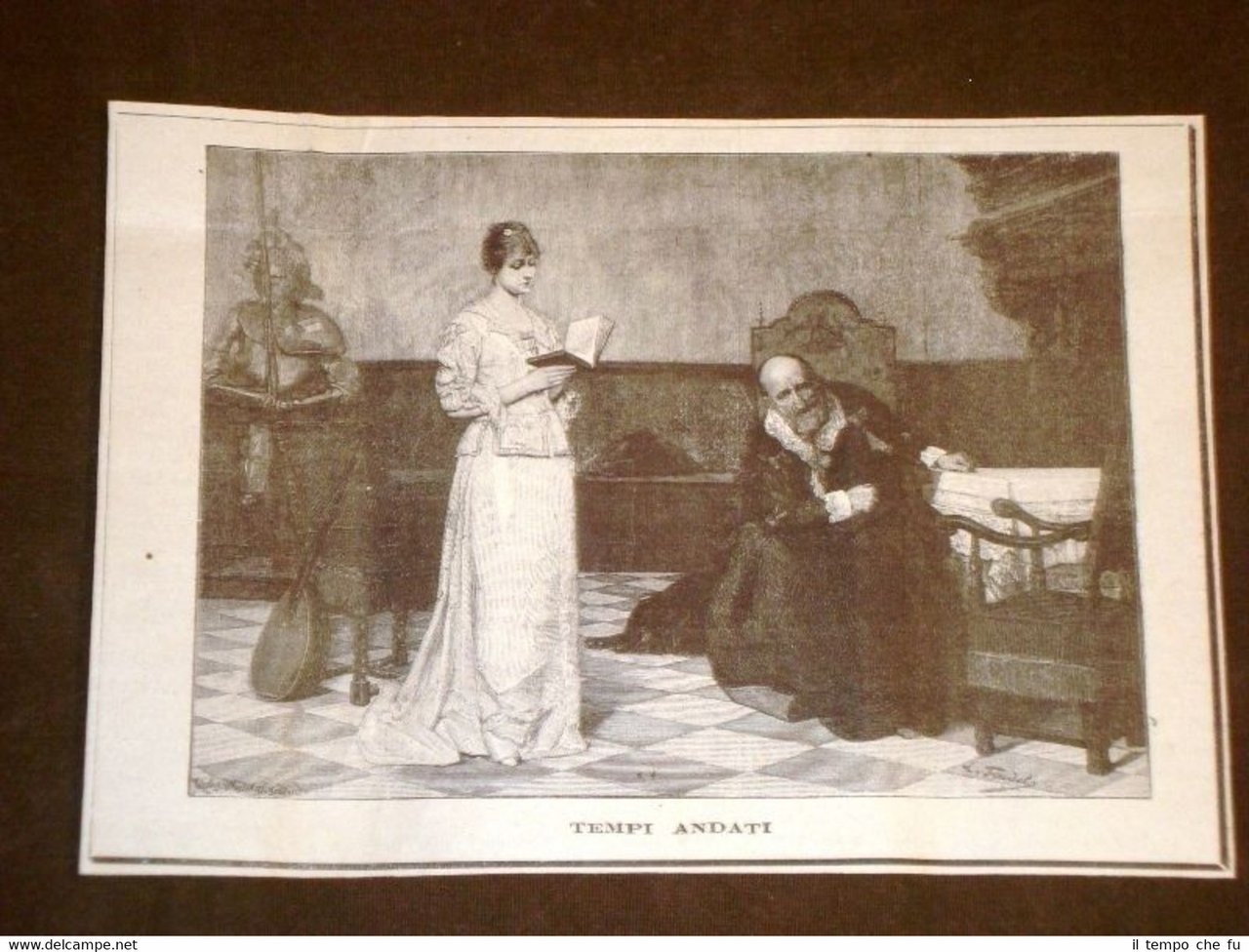 Incisione di un dipinto : Tempi andati