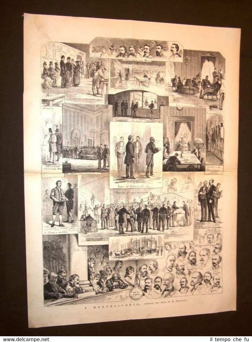 Incisione enorme del 1878 Rare vedute della vita e degli …