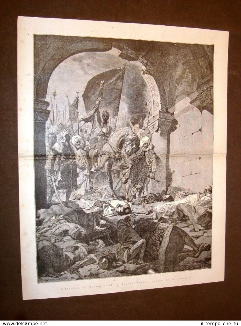 Incisione enorme del 1879 Ingresso di Maometto II in Costantinopoli …