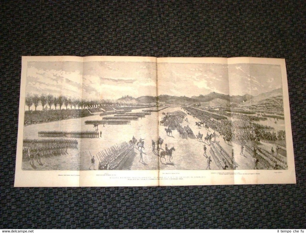 Incisione gigante del 1884 Roma Farnesina Rivista in onore Principe …