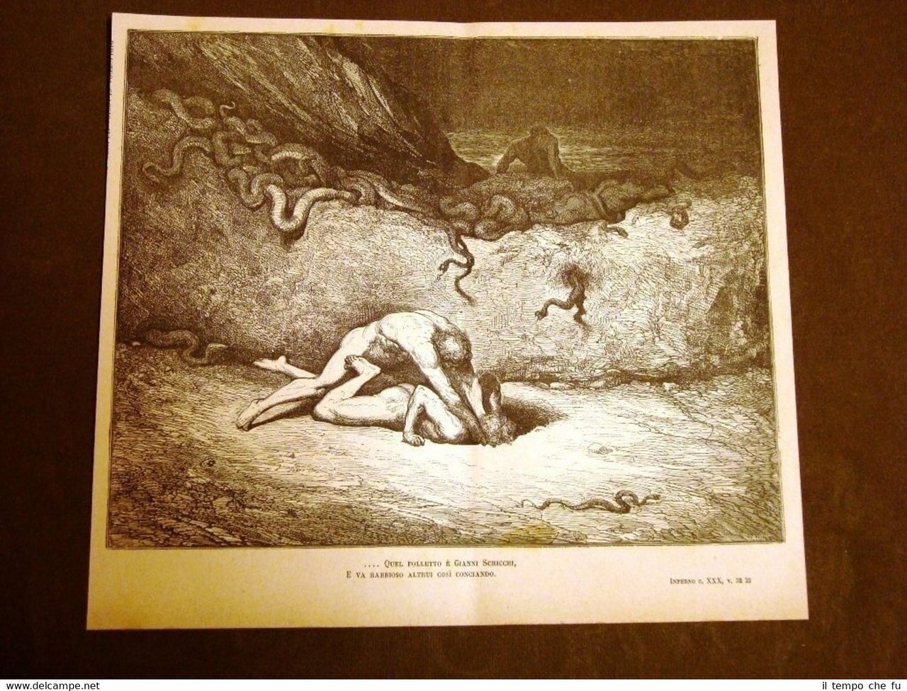 Incisione Gustave Dorè 1880 Capocchio Gianni Schicchi Dante's Inferno Engraving