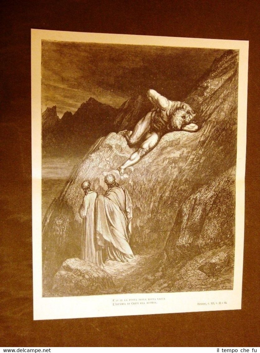 Incisione Gustave Dorè del 1880 Inferno Il minotauro Dante's Inferno …