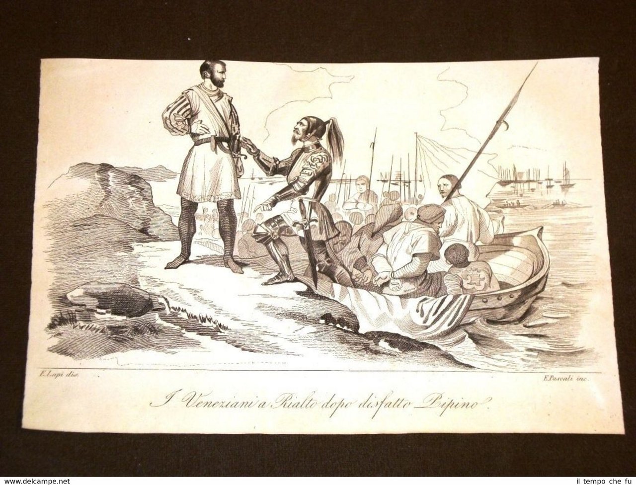 Incisione in rame del 1847 Carlomanno Pipino d'Italia disfatto a … | Immagine principale