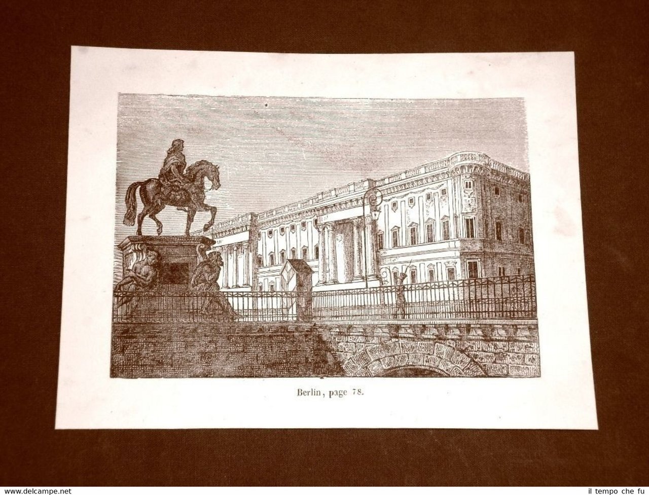 Incisione in rame del 1849 Antica veduta di Berlino, Germania | Immagine principale