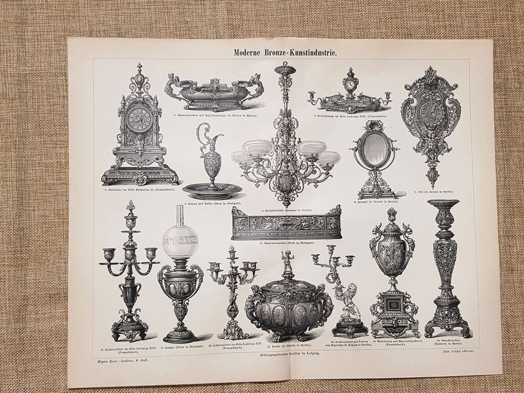 Industria dell'arte moderna del bronzo Tavola del 1890 | Immagine principale