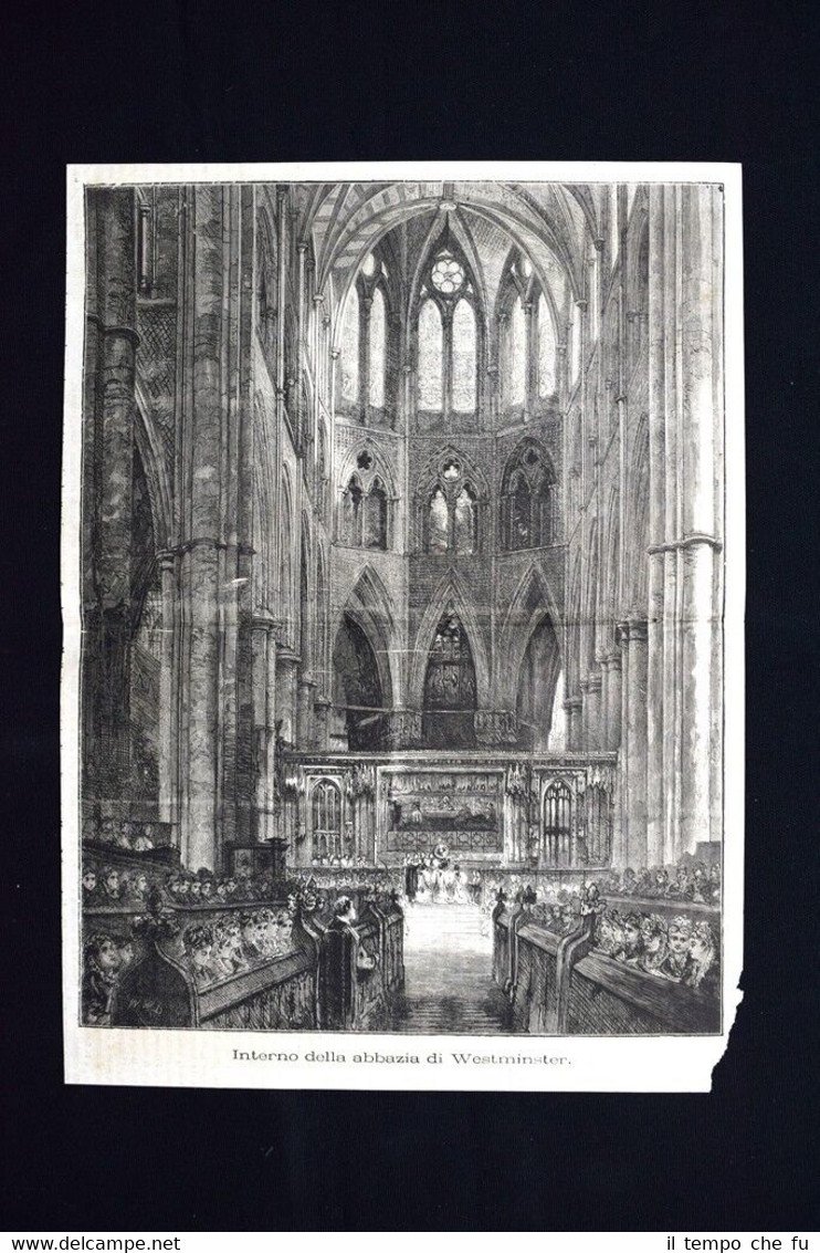 Interno dell'abbazia di Westminster Incisione del 1871