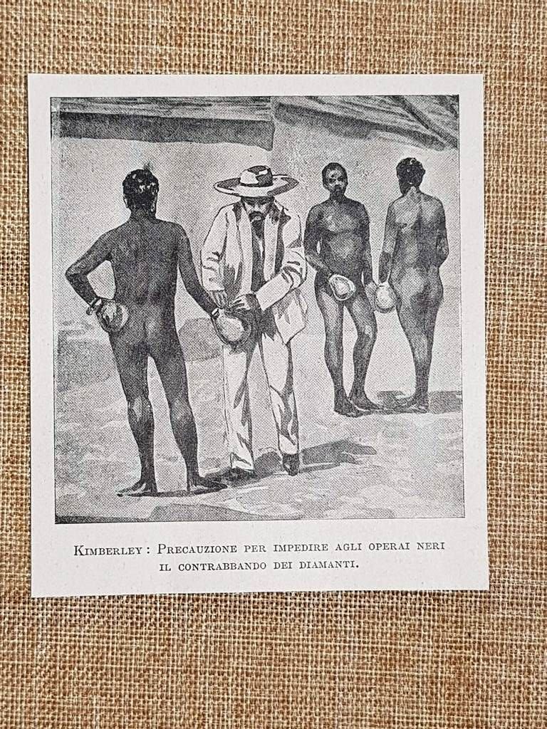 Kimberley 1899 Sudafrica guanti operai neri miniere diamanti prevenzione furti | Immagine principale