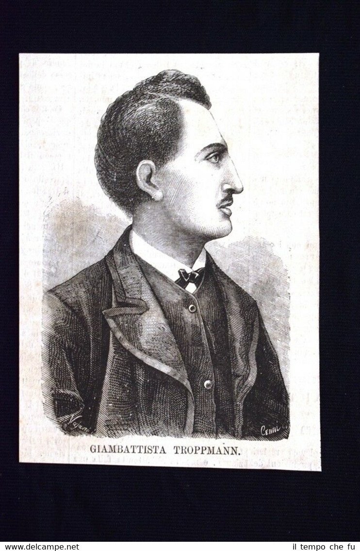 L'anarchico Jean-Baptiste Troppmann Incisione del 1869