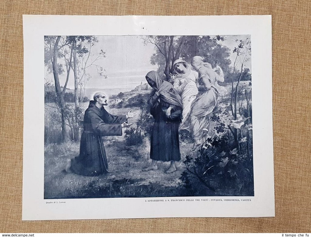 L'apparizione a San Francesco delle tre virtù Quadro di L.Lanari …