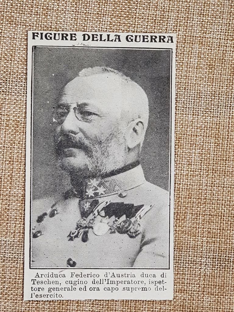 L'Arciduca Federico d'Asburgo-Teschen nel 1914 Capo in Austria Prima Guerra …